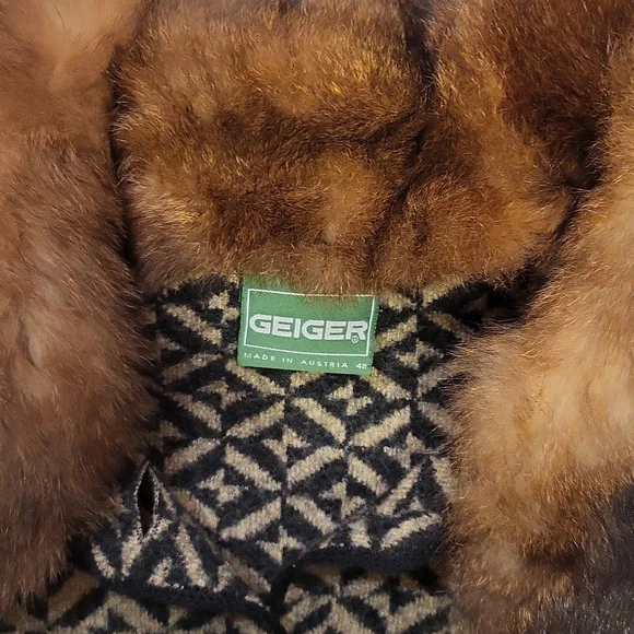 GEIGER Fur Trim Wool Coat - Picture 2 of 9